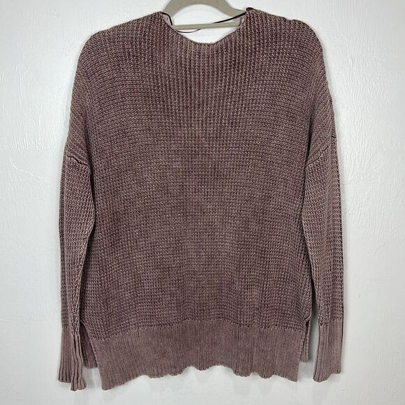 ❤️Last Chance By Together Maroon Color Cotton Cable Knit V-neck PulloverSize M/L - Picture 3 of 7